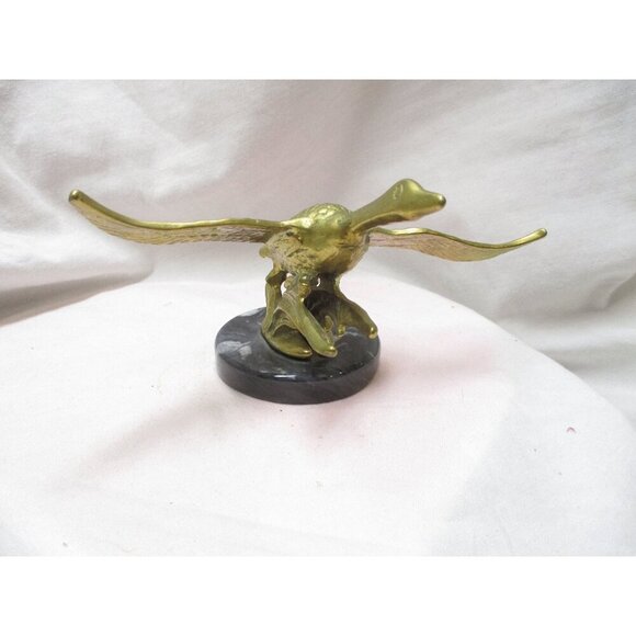 Goose figurine Brass, Bird Duck Flying Goose mid century nature lover, outdoorsy - Picture 1 of 6